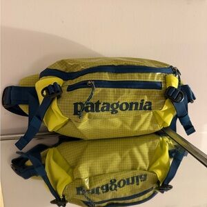 Patagonia Black Hole Waist Pack 5L in Neon Green and Blue